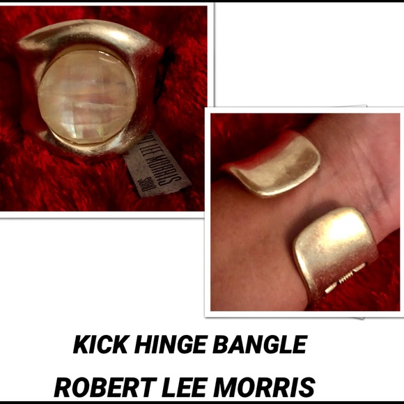 RLM•MOTHER OF PEARL LUCITE GOLD SOHO BANGLE - Picture 6 of 9